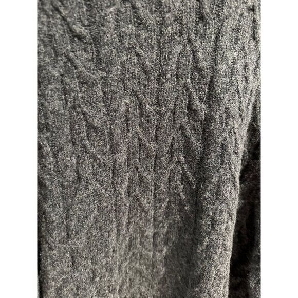 Ben Sherman Charcoal Gray Lambswool Mock Neck Pullover Cableknit Sweater XL - Picture 6 of 9